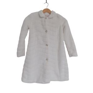 Biscotti Collezioni white faux fur coat girls size 8